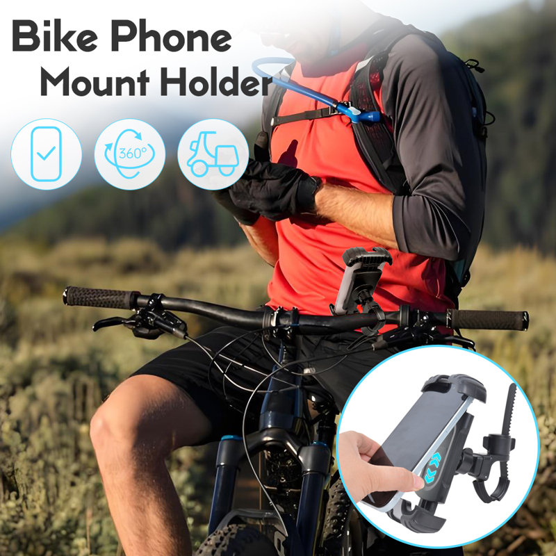 Support de fixation pour téléphone de vélo, rotation à 360 ° et support de téléphone réglable