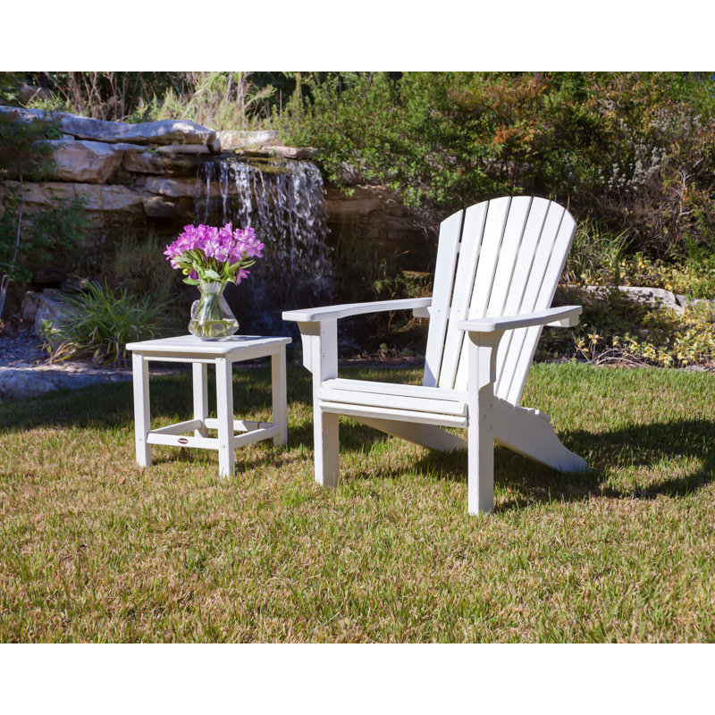 POLYWOOD Seashell 18" Side Table, White