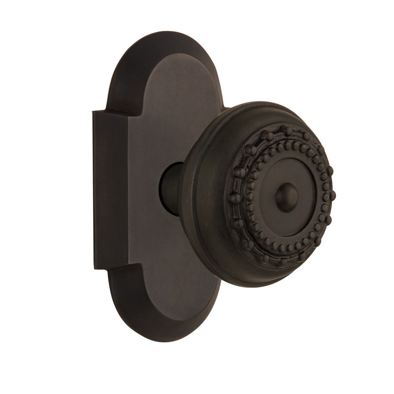 Cottage Plate with Meadows Door Knob, Oil-Rubbed Bronze