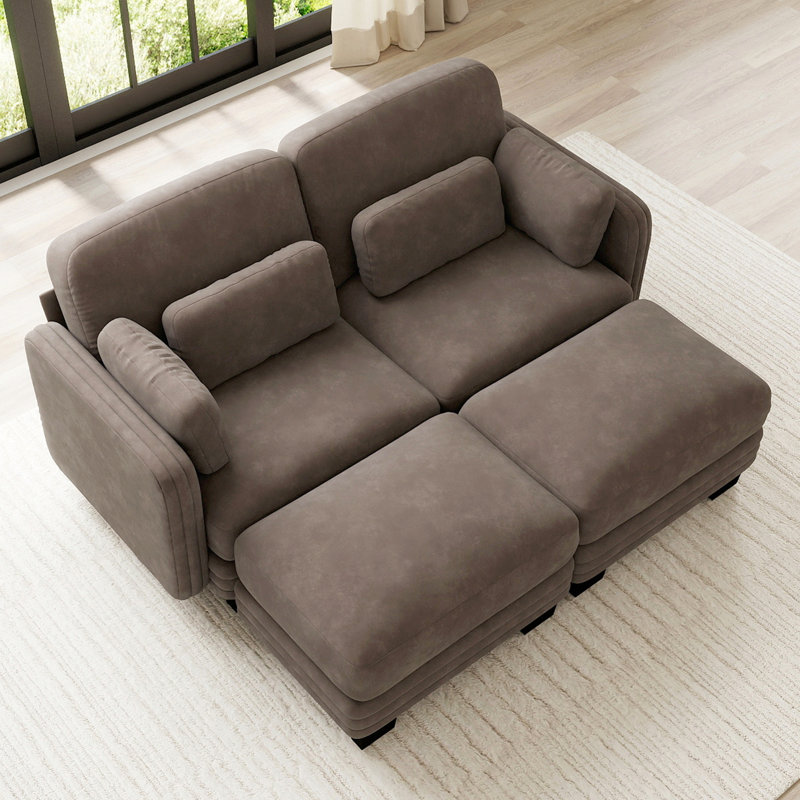 Canapé modulaire minimaliste avec canapé-lit Channel, Brown