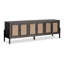 Meuble télé rétro en bois massif noir-476245495