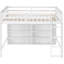 Lit mezzanine avec 8 tablettes ouvertes, blanc-1619440241