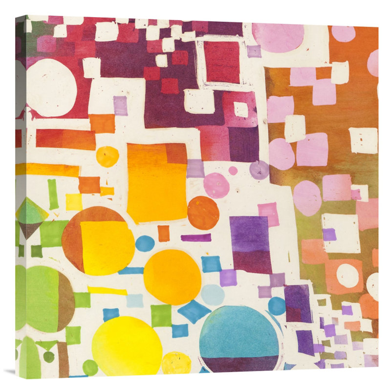 Glam Slam II par Leonardo Bacci - peinture sur toile tendue, H 24 po x l 24 po x P 1,5 po, Sans cadre / toile, Aucun mat