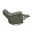 Fauteuil coulissant inclinable et pivotant en cuir vert