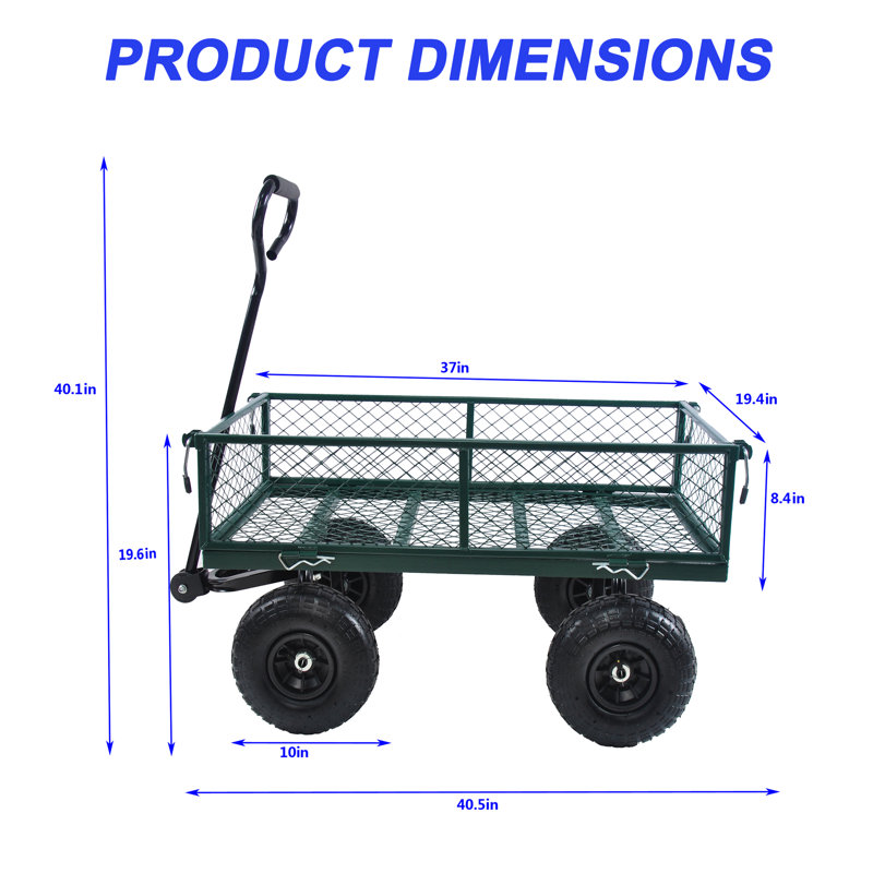 Chariot vert pour le transport du bois de chauffage, Vert