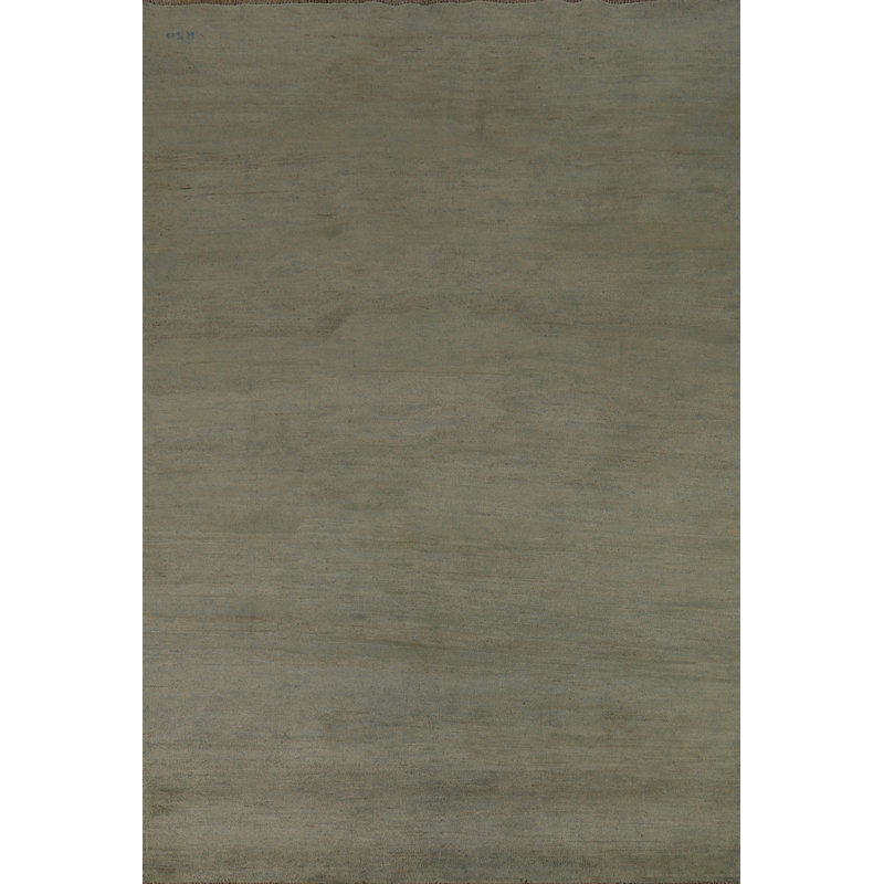 Sage Green Solid Gabbeh Modern Area Rug 7x9