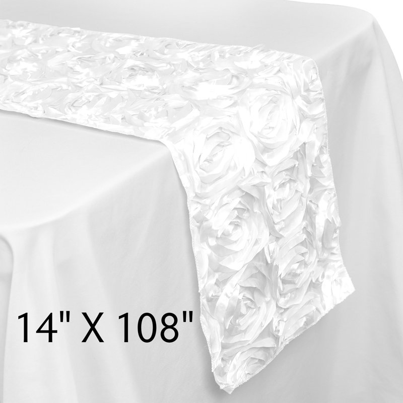 Satin Table Runner, White