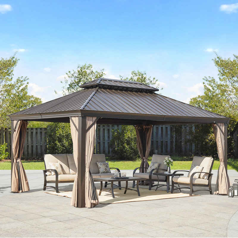 Abri de jardin en aluminium pour toit rigide 12 pi x 16 pi, 16 pi x 12 pi