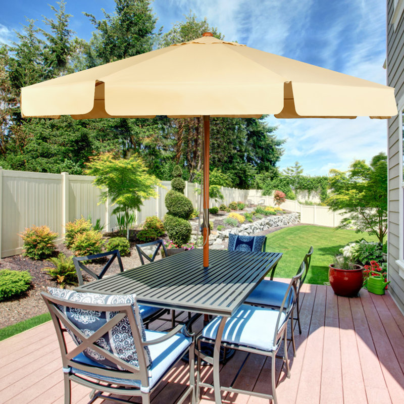 Norlishia 300cm Market Parasol, Brown, Beige