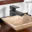 Robinet de lavabo luxueux à poignée simple au fini satiné