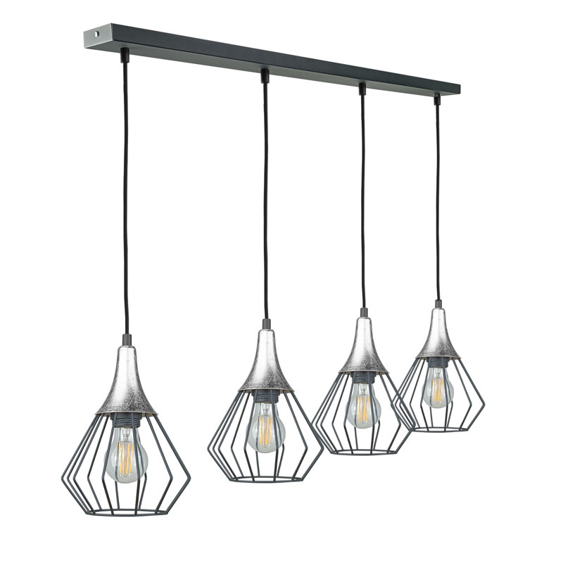 Yaelle 4 - Light Kitchen Island Pendant, Black/Silver