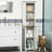 Wooden Freestanding Linen Tower With Door And Shelf Adjustability