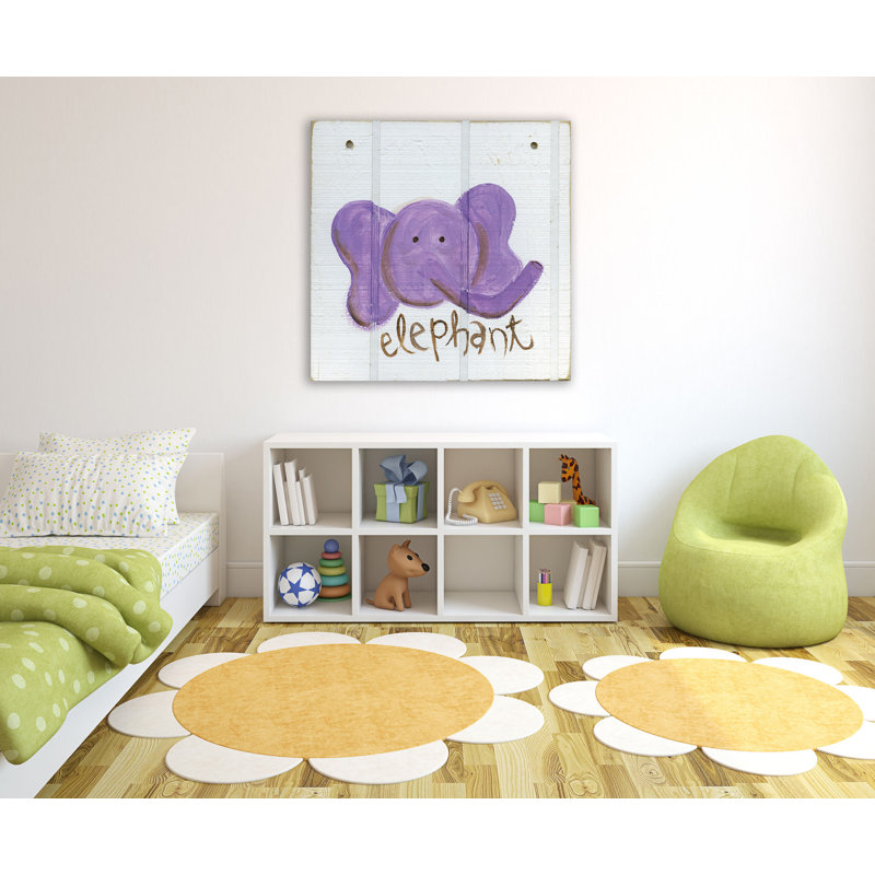 « happy éléphant », art sur toile, H 30 po x l 30 po x P 1,5 po