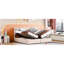 Très grand lit tapissier beige avec plateforme de rangement magnifique