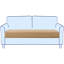 Housse extensible pour causeuse à coussins carrés / rectangulaires extensible-52440273