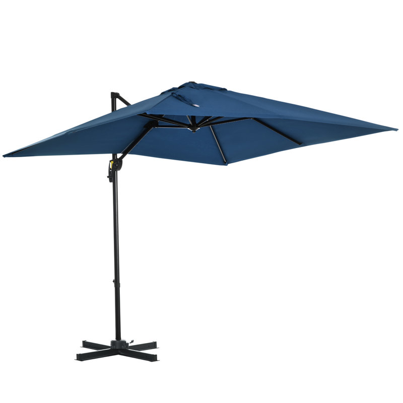 Parasol carré en porte-à-faux 8 pi Naaya, Bleu foncé