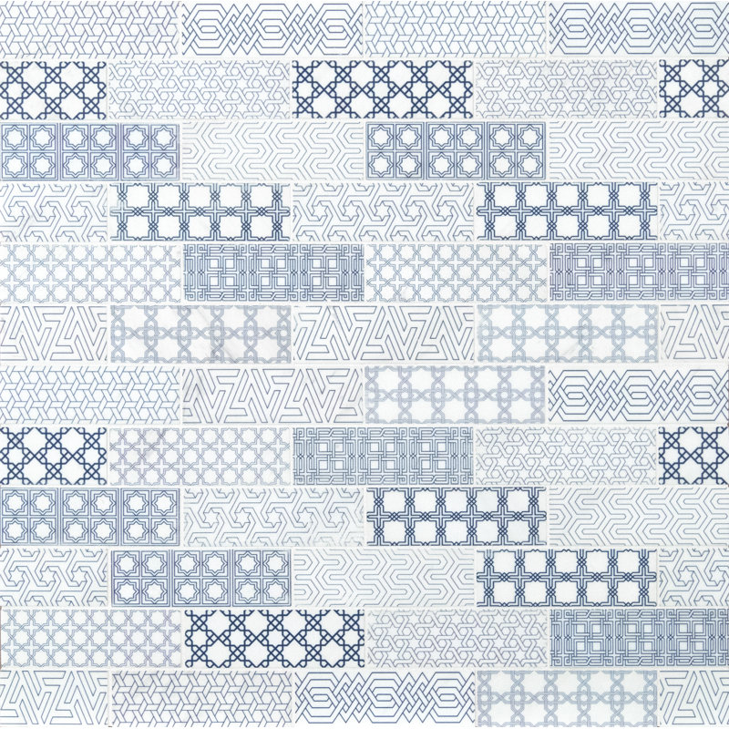 Ionian Zento Subway 12 in. x 12 in. Honed Marble Mosaic Floor and Wall Tile