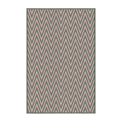 Tapis gris/noir/bleu à motifs