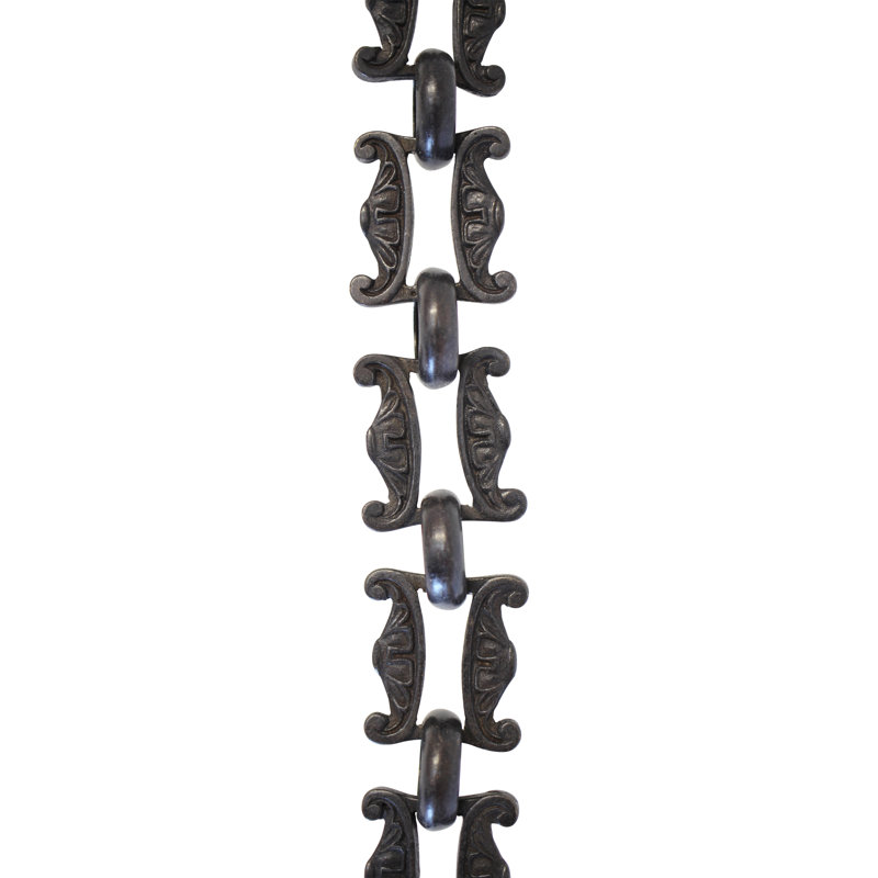 Chaîne ou arrêt de chaîne, Noir bronzé à l'huile, H 36 po x l 1,18 po x P 0,16 po