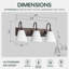 Éclairage pour meuble-lavabo 3 lumières à intensité variable avec abat-jour en verre nervuré-125104594