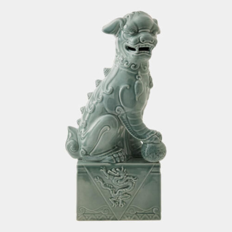 Foo Dog Ceramic Decorative Object, Blue