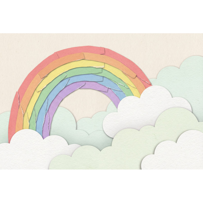 Papier peint pastel Rainbow, 160 po x 108 po, Peler et coller