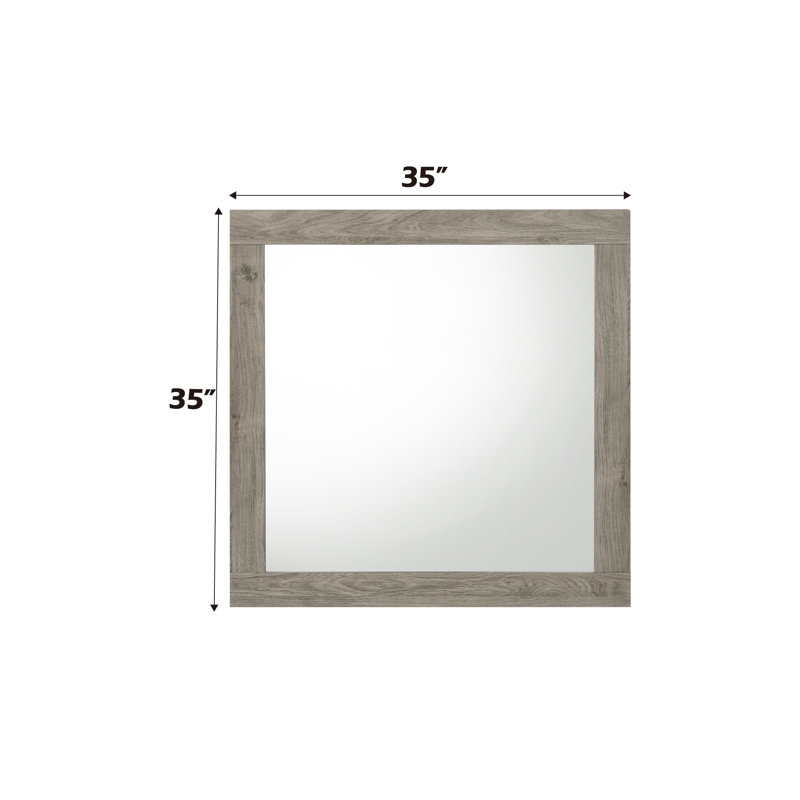 Barrett Square Wall Mirror with Wooden Frame