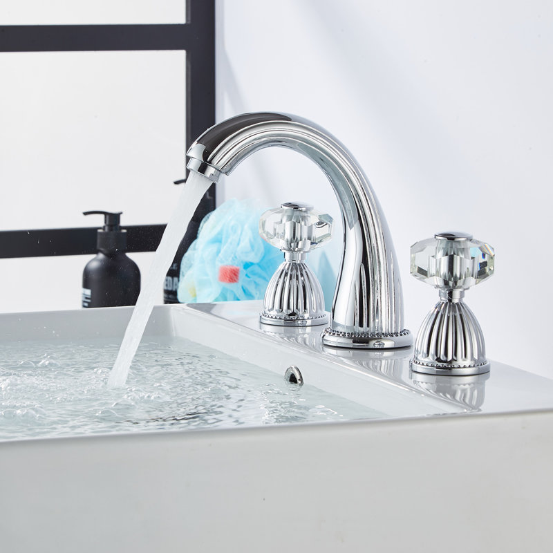 Widespread 2-handle Bathroom Faucet with Drain Assembly, Chrome
