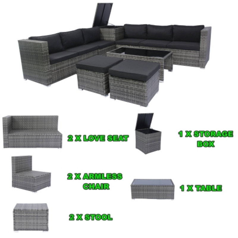 Ensemble de canapé modulaire d'extérieur 8 pièces 8 pièces
