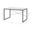 Rectangular Industrial Desk With Wooden Top And Metal Sled Base, No Storage Provided Antique White & Black Finish