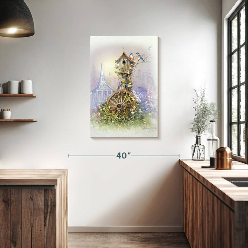 Brampt Bird House Wagon Wheel, 36" H x 24" W
