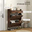 Armoire à chaussures étroite avec 2 portes rabattables et un tiroir supérieur-2139741114