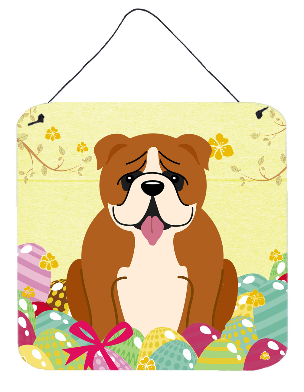 The Holiday Aisle® Easter Eggs English Bulldog Metal Wall Décor Wayfair