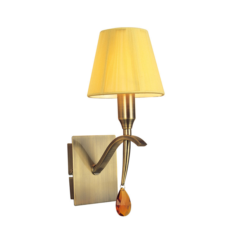 Yuri Armed Sconce, Antique Brass, Yellow, Yes
