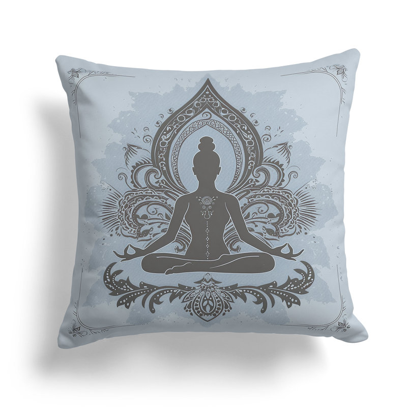 Coussin Solace, H 20 po x l 20 po, Bleu/gris