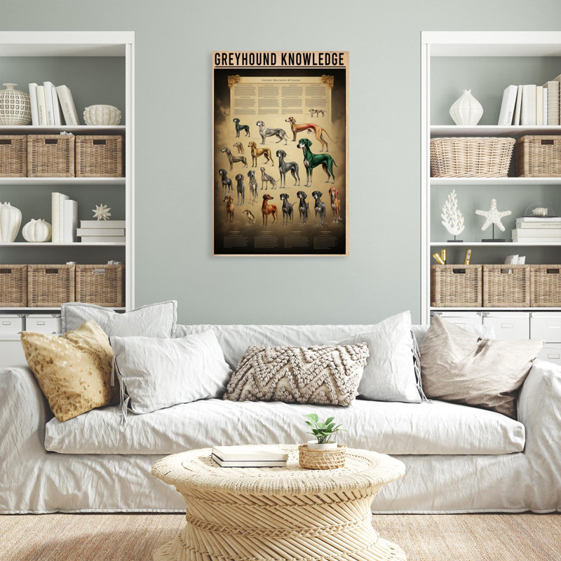 Greyhound Connaissances - 1 pièce, reproduction d'art graphique sur toile tendue, H 36 po x l 24 po x P 1,25 po
