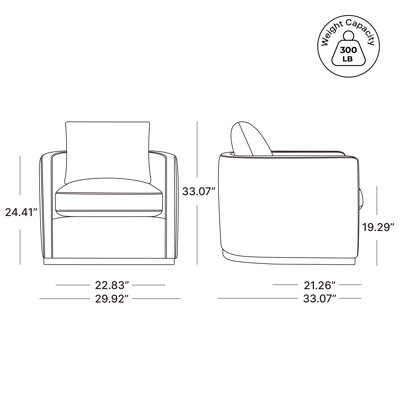 Fauteuil d'appoint pivotant Foster