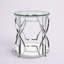 Table de bout ronde en verre avec rangement Pangea Home Benson Edward - Table d'appoint ronde moderne - Plateau en verre trempé avec base en acier argenté pour le salon ou la chambre à coucher - Table de bout / d'appoint en acier-1424012562