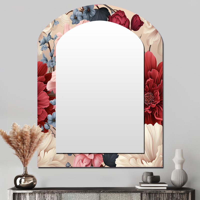 Motif botanique de pivoines rose foncé Renaissance, 43 po x 33 po