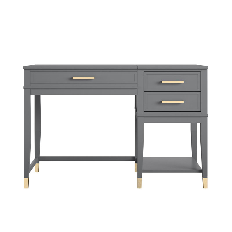 Adjustable Solid Wood Base Standing Desk, Graphite Grey