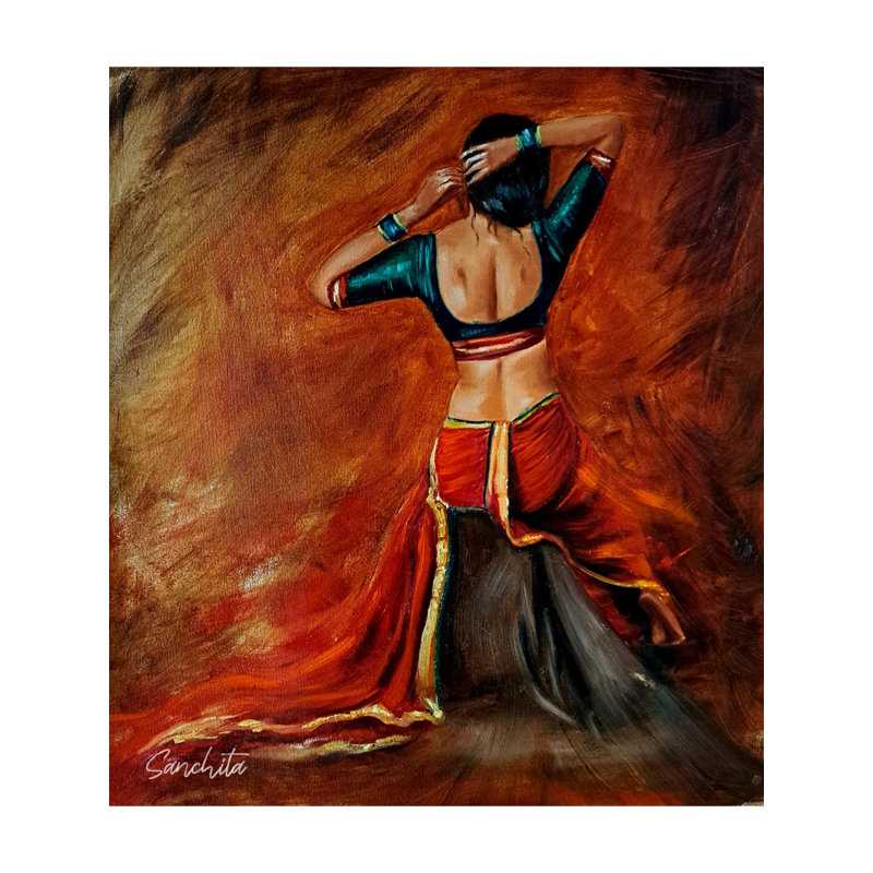 «Acrylique femme dans mon âme», peinture sur toile par Sanchita Agrahari - Introspectif, art mural indien