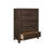 Stylish Brown 5-Drawer Chest with Spacious Storage, Perfect for Organizing and Enhancing Your Bedroom Decor.