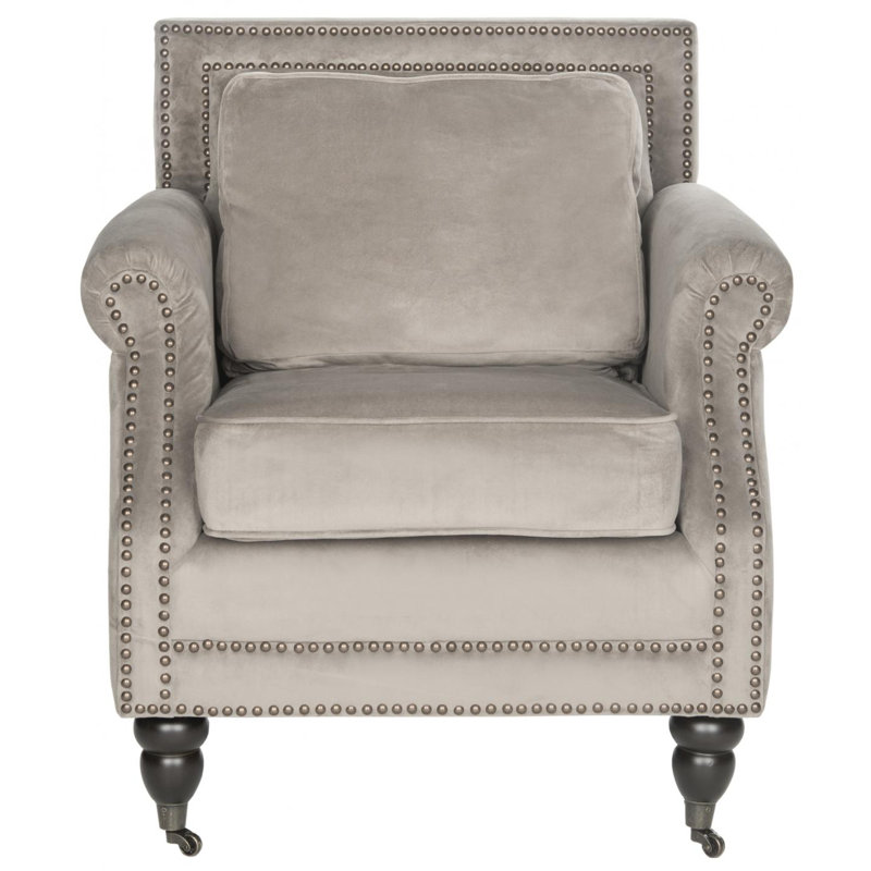 Fauteuil de 30 po de largeur Muhja, Velours gris, gris