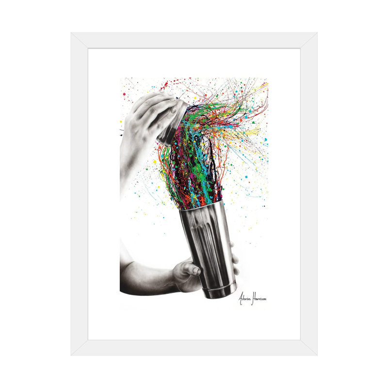 Shake It par Ashvin Harrison - impression d'art graphique, Papier encadré blanc, Blanc, H 24 po x l 16 po x P 1 po