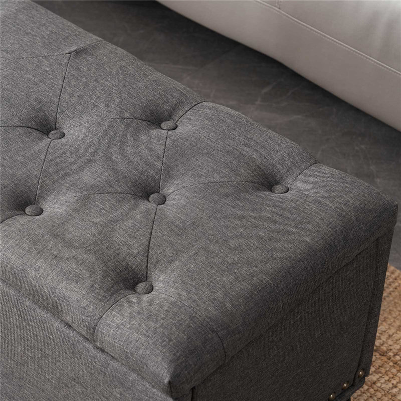 Amoha Cotton Upholstered Storage Bench