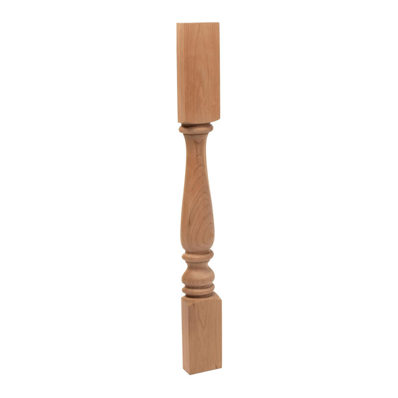 Pieds hauts et demi-ronds. 1 pièce, H 35,25 po x l 3,75 po x P 3,75 po, Cerisier