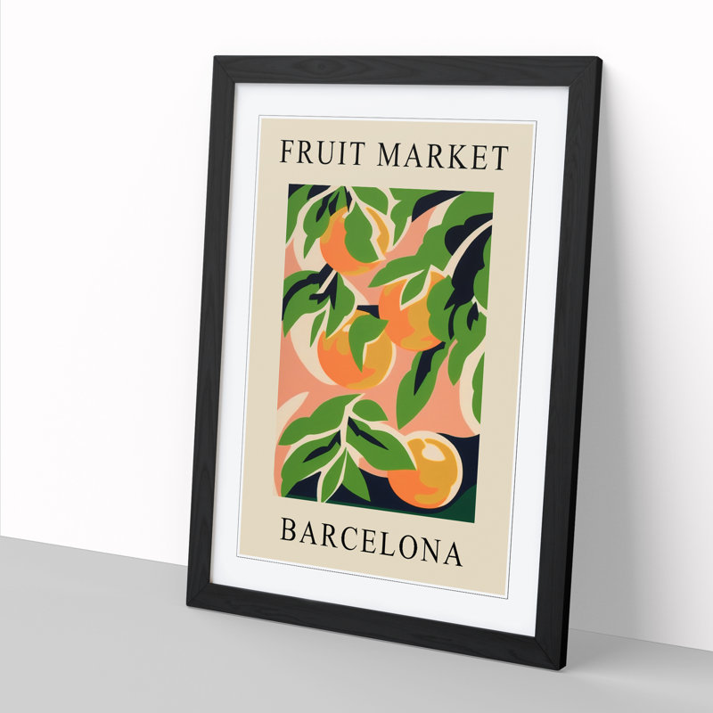 Orange Barcelona Fruit Market Exhibition - Framed Print, 64cm H x 46cm W x 2cm D