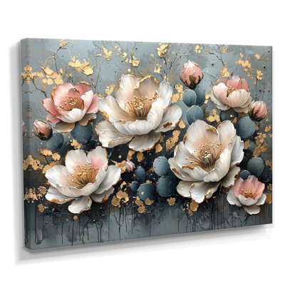 Printemps dansant de pivoines fleurs - pivoines, art mural pour le salon