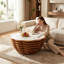 La table basse ronde de 32,1 po, la table basse moderne en forme de fleur, les plateaux de table en pierre avec des motifs de marbre uniques sont idéaux pour le salon, le bureau et le café - entièrement assemblés