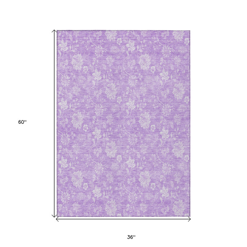 Tapis extérieur lavable et lilas 3 pi x 5 pi lavande et lilas